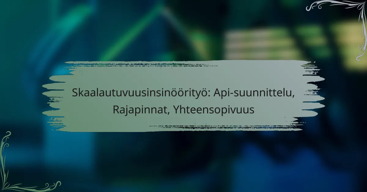 Skaalautuvuusinsinöörityö: Api-suunnittelu, Rajapinnat, Yhteensopivuus