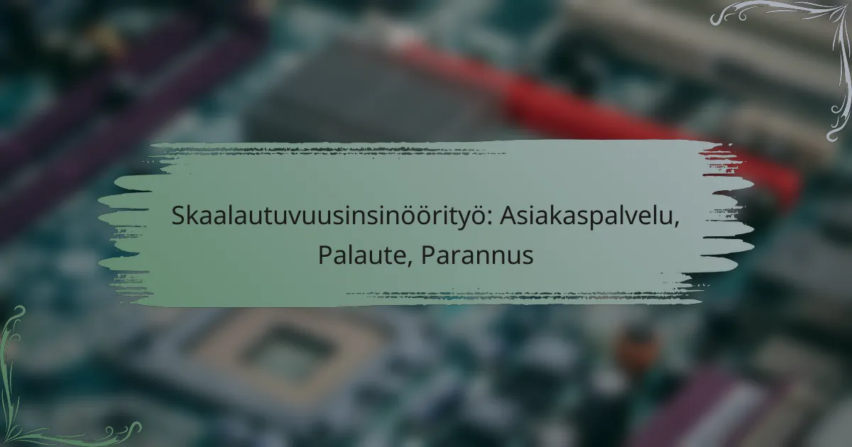 Skaalautuvuusinsinöörityö: Asiakaspalvelu, Palaute, Parannus