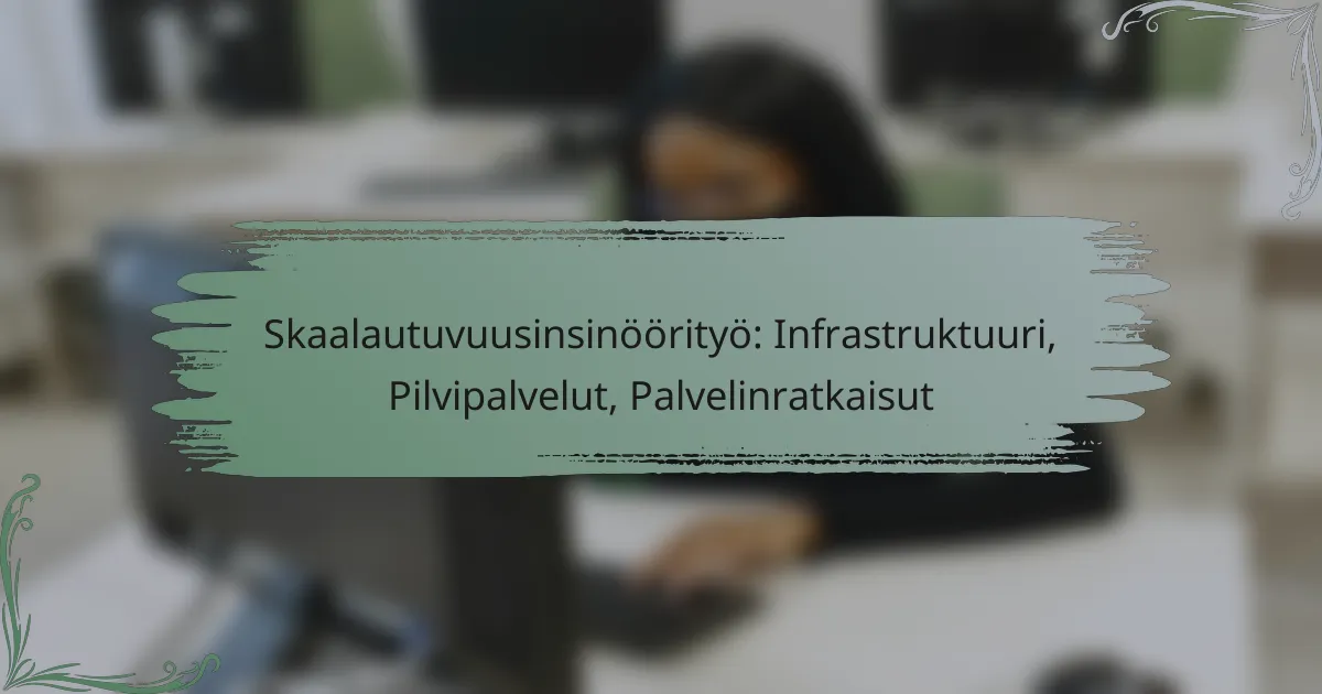 Skaalautuvuusinsinöörityö: Infrastruktuuri, Pilvipalvelut, Palvelinratkaisut
