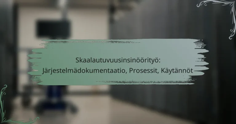 Skaalautuvuusinsinöörityö: Järjestelmädokumentaatio, Prosessit, Käytännöt