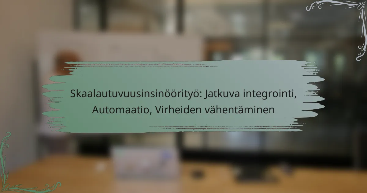 Skaalautuvuusinsinöörityö: Jatkuva integrointi, Automaatio, Virheiden vähentäminen