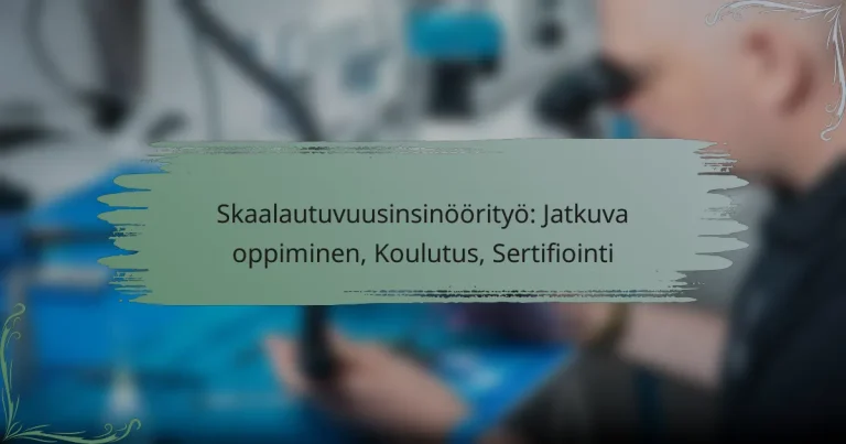 Skaalautuvuusinsinöörityö: Jatkuva oppiminen, Koulutus, Sertifiointi