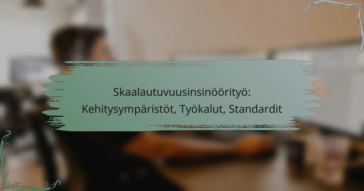 Skaalautuvuusinsinöörityö: Kehitysympäristöt, Työkalut, Standardit