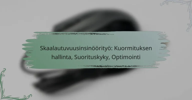 Skaalautuvuusinsinöörityö: Kuormituksen hallinta, Suorituskyky, Optimointi