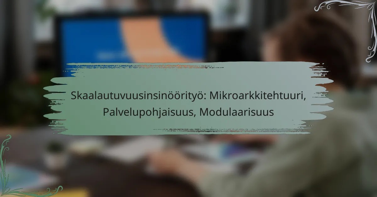 Skaalautuvuusinsinöörityö: Mikroarkkitehtuuri, Palvelupohjaisuus, Modulaarisuus