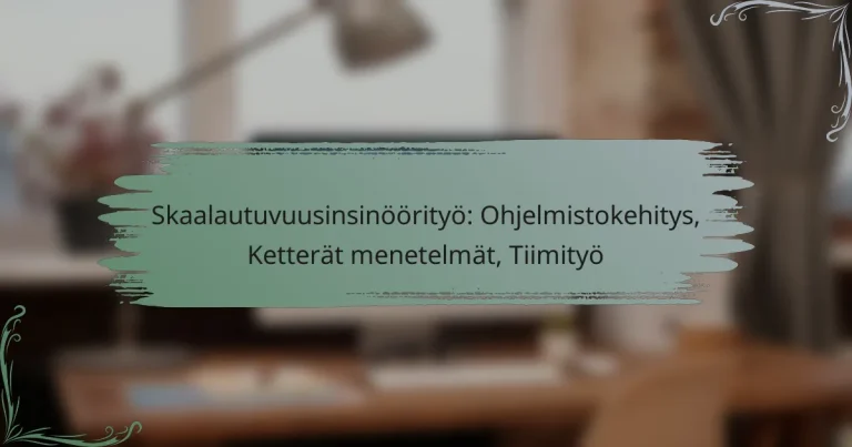 Skaalautuvuusinsinöörityö: Ohjelmistokehitys, Ketterät menetelmät, Tiimityö
