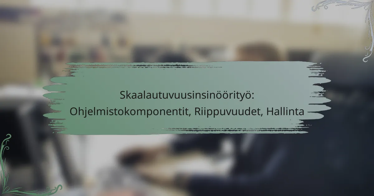 Skaalautuvuusinsinöörityö: Ohjelmistokomponentit, Riippuvuudet, Hallinta