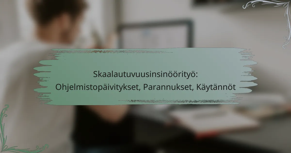 Skaalautuvuusinsinöörityö: Ohjelmistopäivitykset, Parannukset, Käytännöt