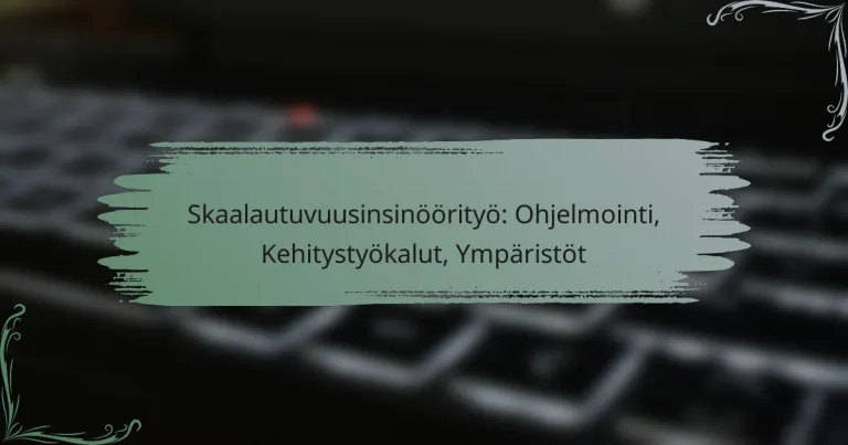 Skaalautuvuusinsinöörityö: Ohjelmointi, Kehitystyökalut, Ympäristöt