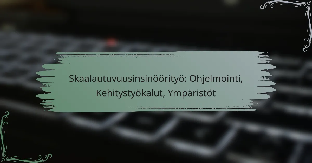 Skaalautuvuusinsinöörityö: Ohjelmointi, Kehitystyökalut, Ympäristöt
