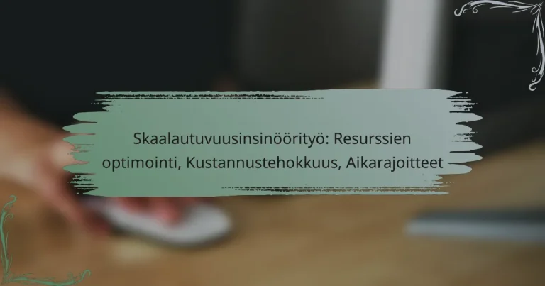 Skaalautuvuusinsinöörityö: Resurssien optimointi, Kustannustehokkuus, Aikarajoitteet