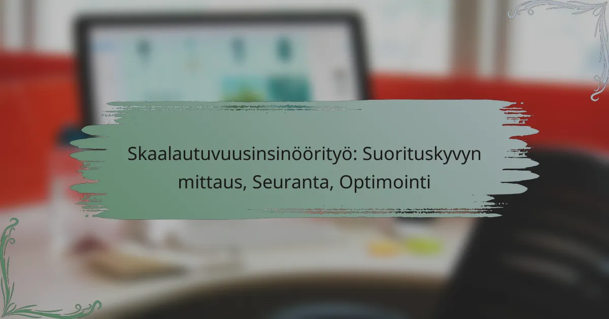Skaalautuvuusinsinöörityö: Suorituskyvyn mittaus, Seuranta, Optimointi