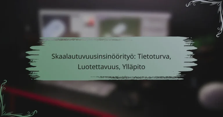 Skaalautuvuusinsinöörityö: Tietoturva, Luotettavuus, Ylläpito