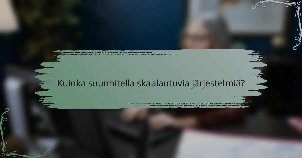 Kuinka suunnitella skaalautuvia järjestelmiä?