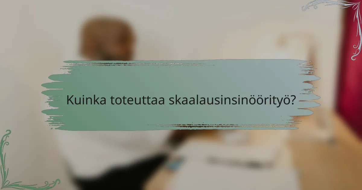 Kuinka toteuttaa skaalausinsinöörityö?