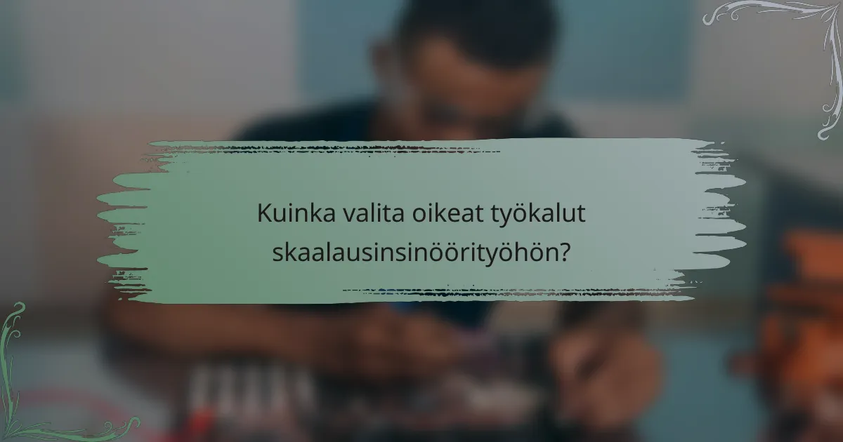 Kuinka valita oikeat työkalut skaalausinsinöörityöhön?
