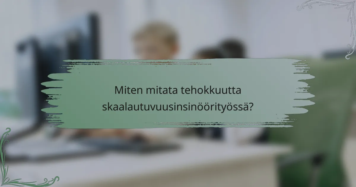 Miten mitata tehokkuutta skaalautuvuusinsinöörityössä?