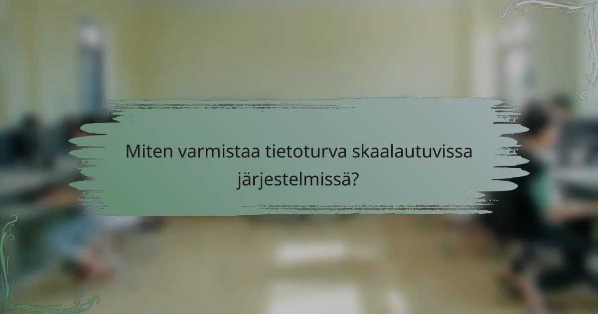 Miten varmistaa tietoturva skaalautuvissa järjestelmissä?