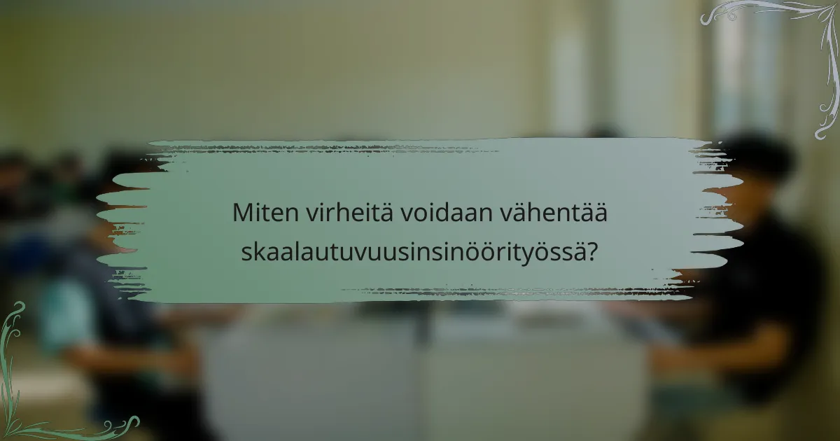 Miten virheitä voidaan vähentää skaalautuvuusinsinöörityössä?