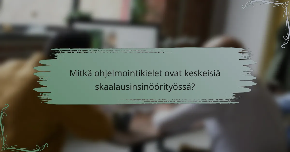 Mitkä ohjelmointikielet ovat keskeisiä skaalausinsinöörityössä?