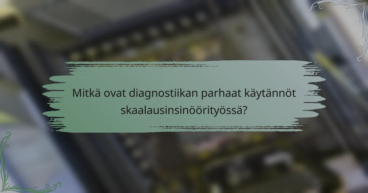 Mitkä ovat diagnostiikan parhaat käytännöt skaalausinsinöörityössä?