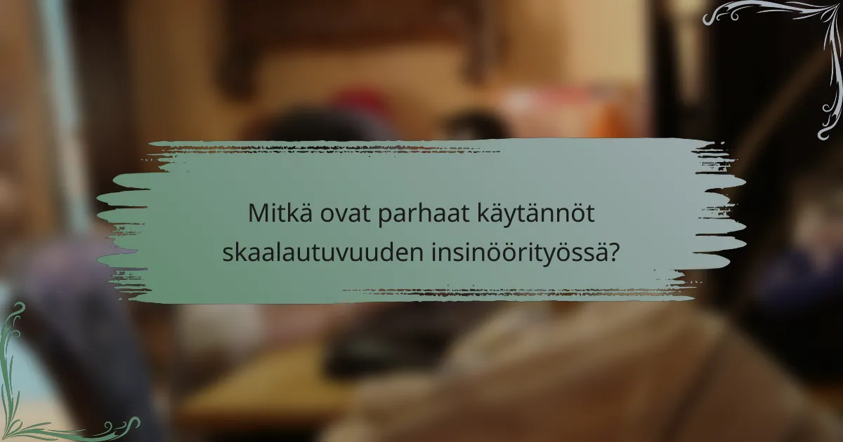 Mitkä ovat parhaat käytännöt skaalautuvuuden insinöörityössä?