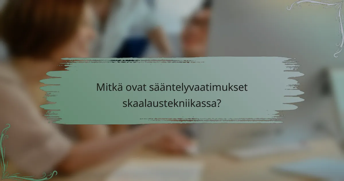 Mitkä ovat sääntelyvaatimukset skaalaustekniikassa?