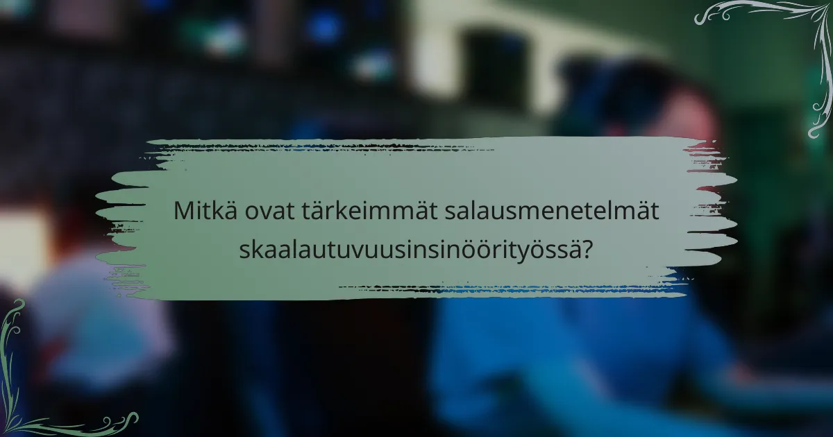 Mitkä ovat tärkeimmät salausmenetelmät skaalautuvuusinsinöörityössä?