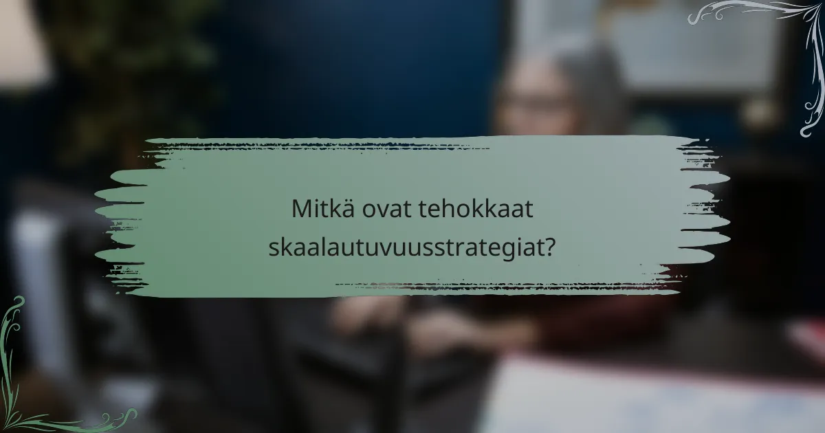 Mitkä ovat tehokkaat skaalautuvuusstrategiat?