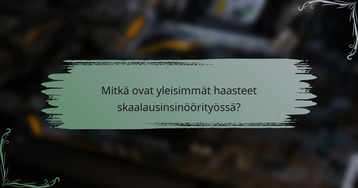 Mitkä ovat yleisimmät haasteet skaalausinsinöörityössä?