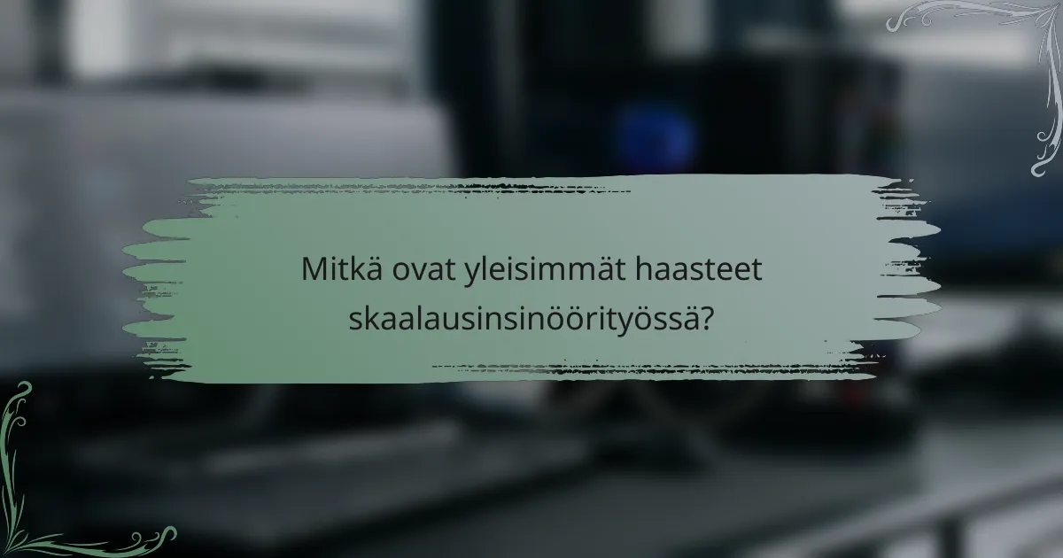 Mitkä ovat yleisimmät haasteet skaalausinsinöörityössä?