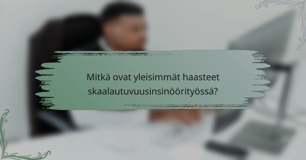 Mitkä ovat yleisimmät haasteet skaalautuvuusinsinöörityössä?